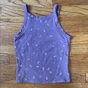 Garage High Neck Floral Patterned Tank